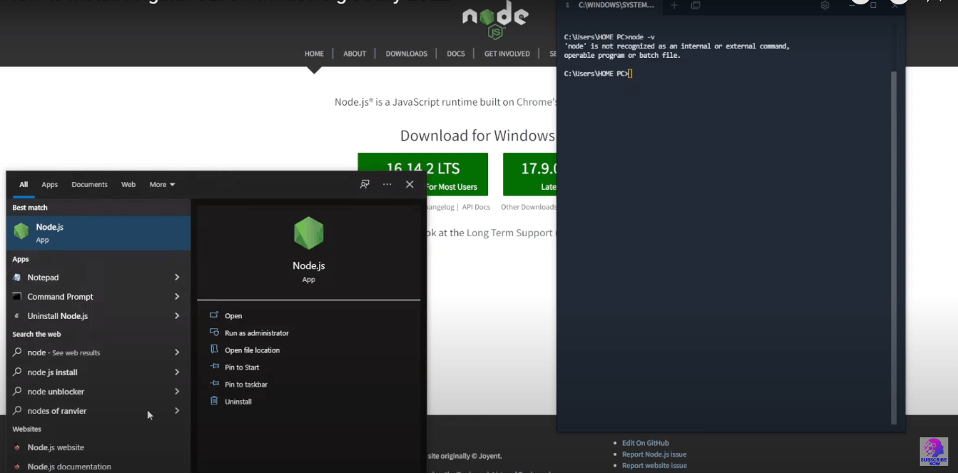 node Js installed Techbriel